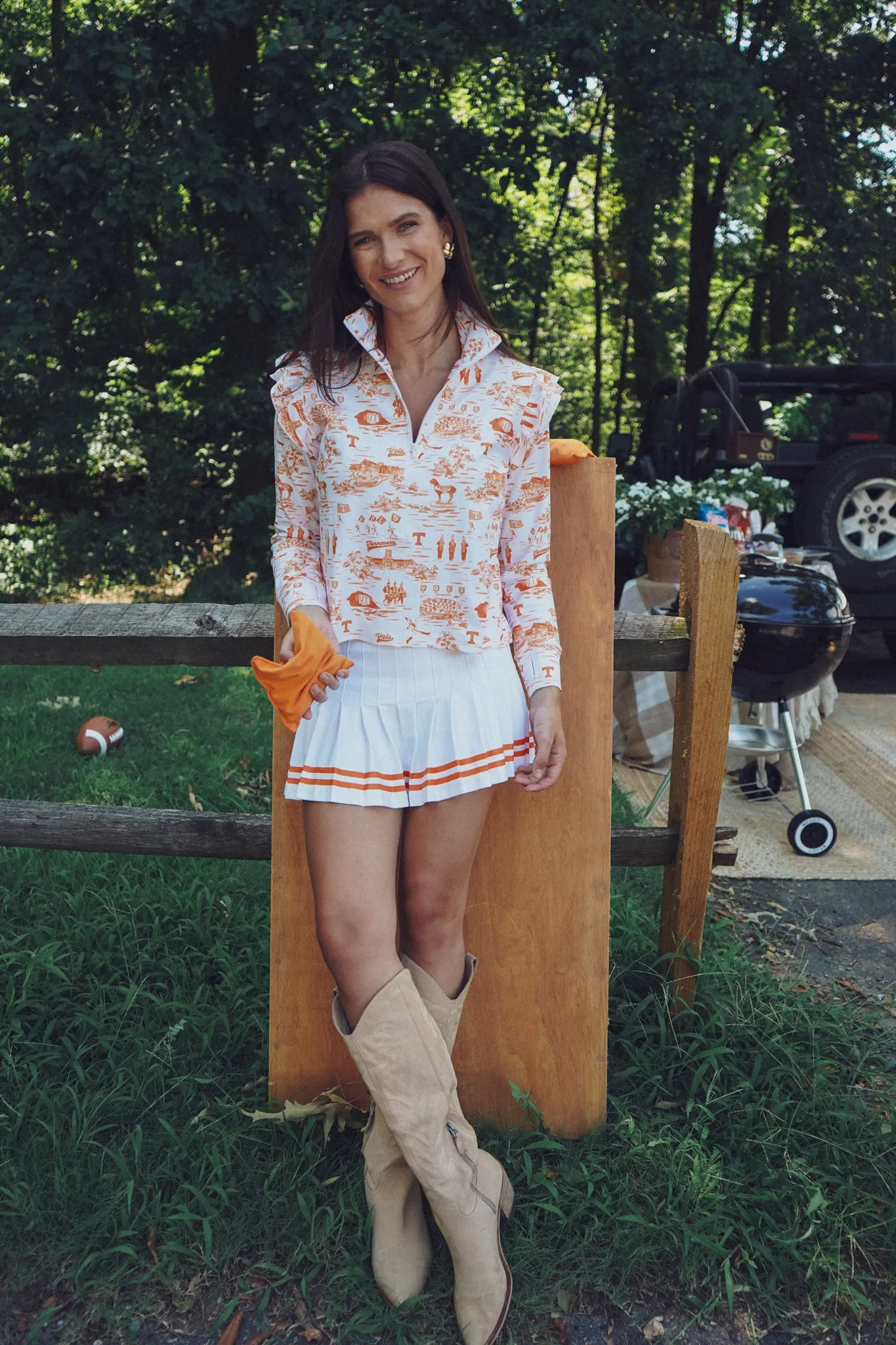 Tailgate Collection Grayson Top - Tennessee Toile