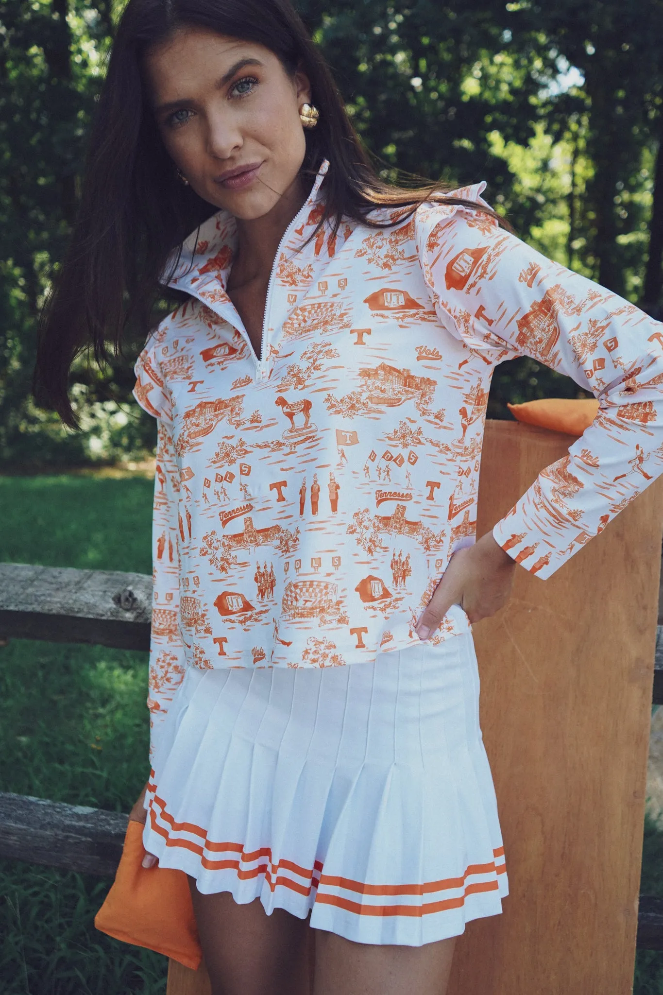 Tailgate Collection Grayson Top - Tennessee Toile