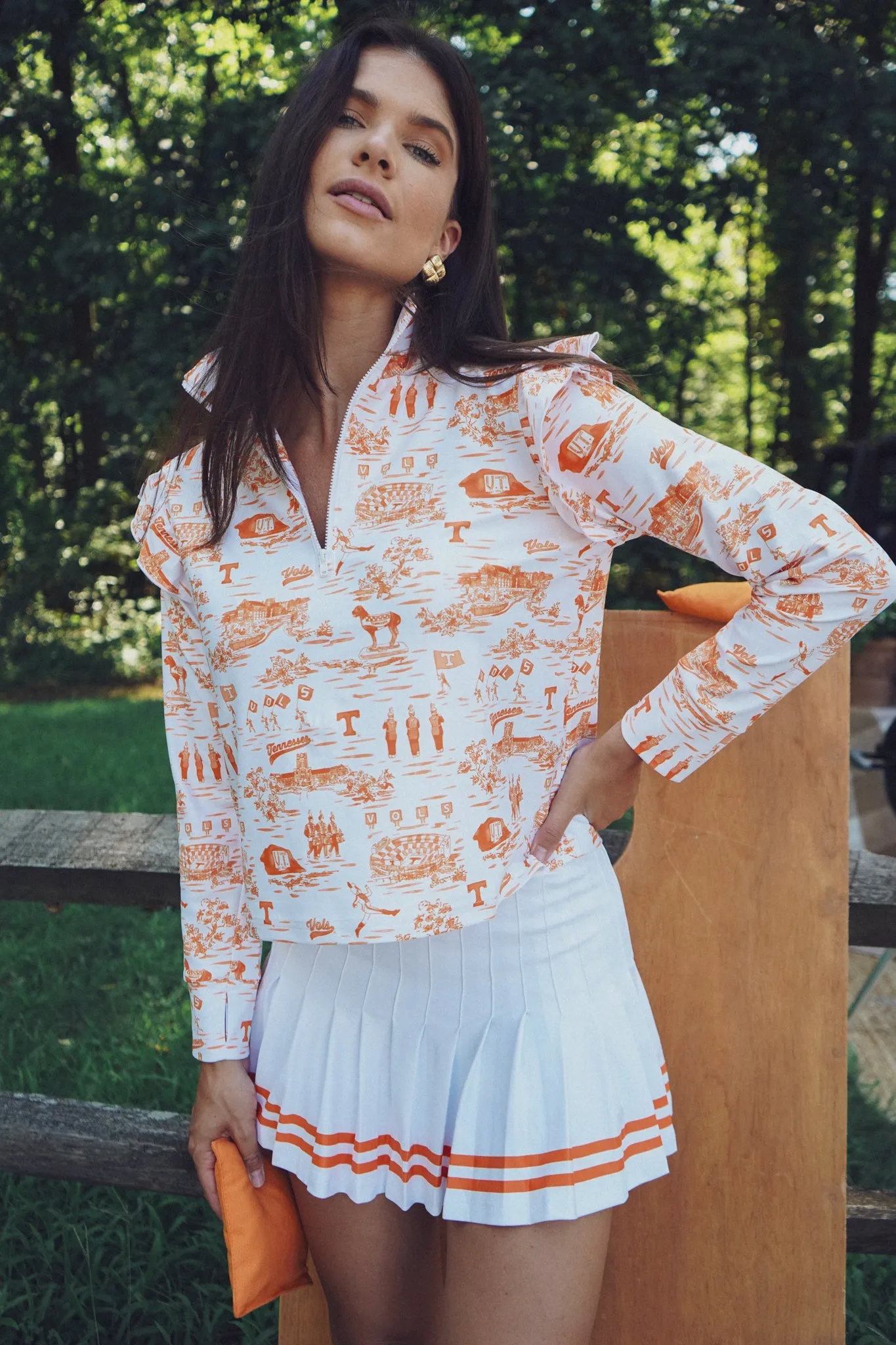 Tailgate Collection Grayson Top - Tennessee Toile