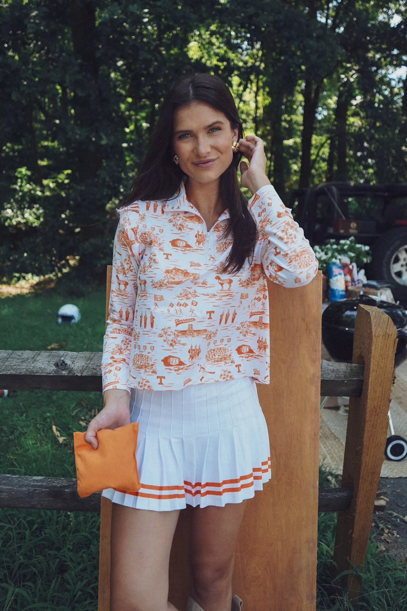 Tailgate Collection Grayson Top - Tennessee Toile