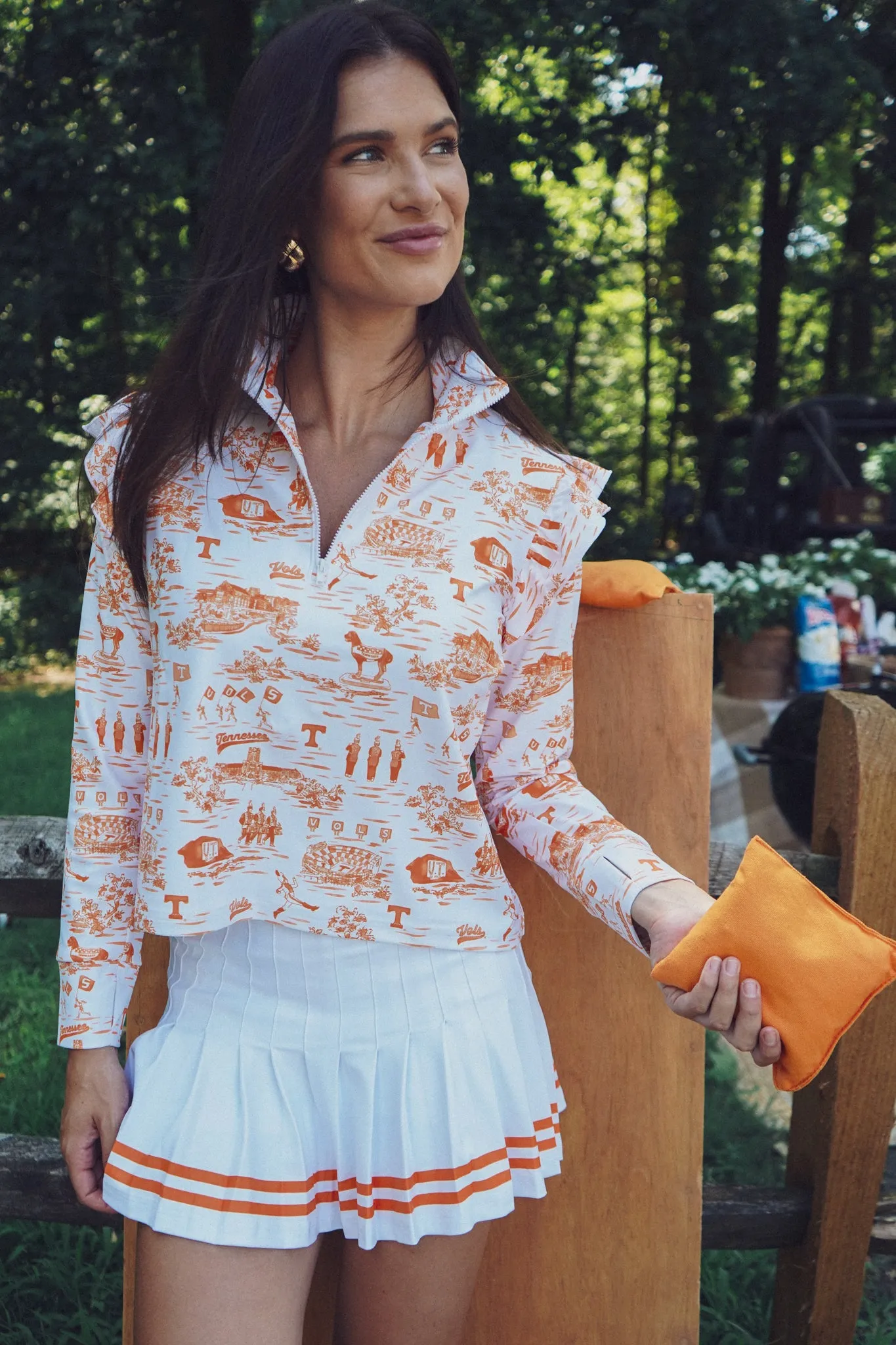 Tailgate Collection Grayson Top - Tennessee Toile