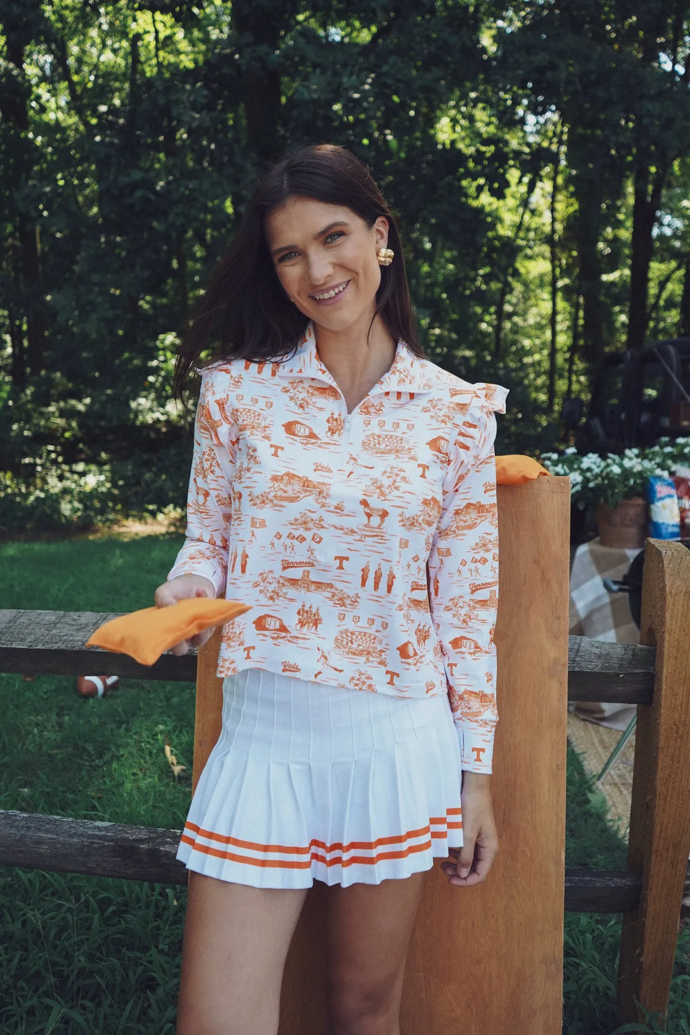 Tailgate Collection Grayson Top - Tennessee Toile