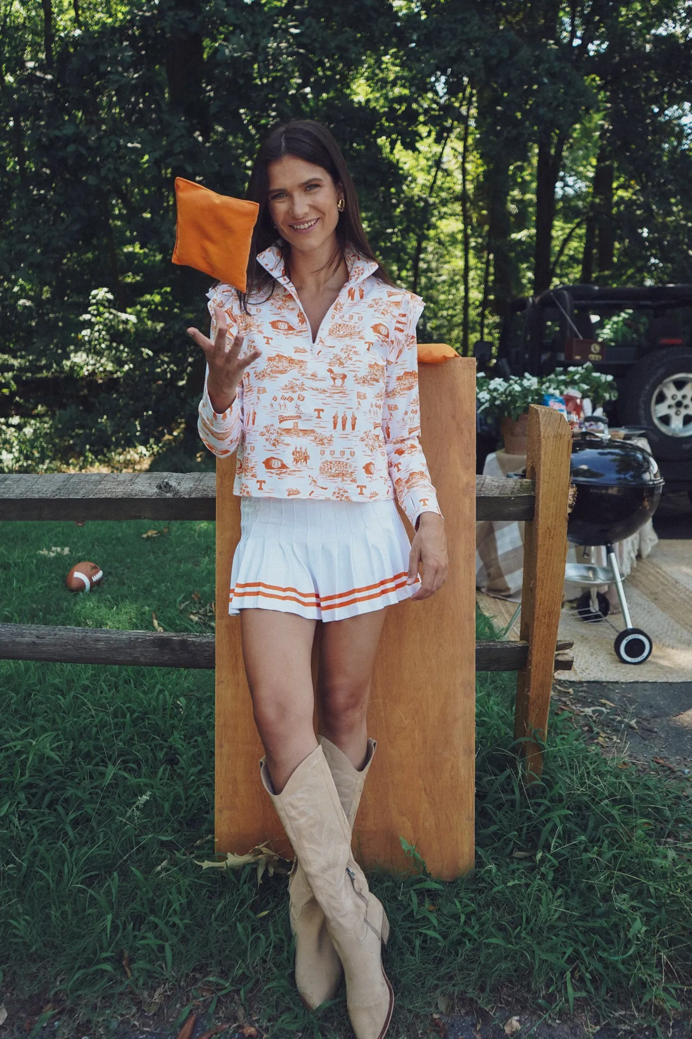 Tailgate Collection Grayson Top - Tennessee Toile