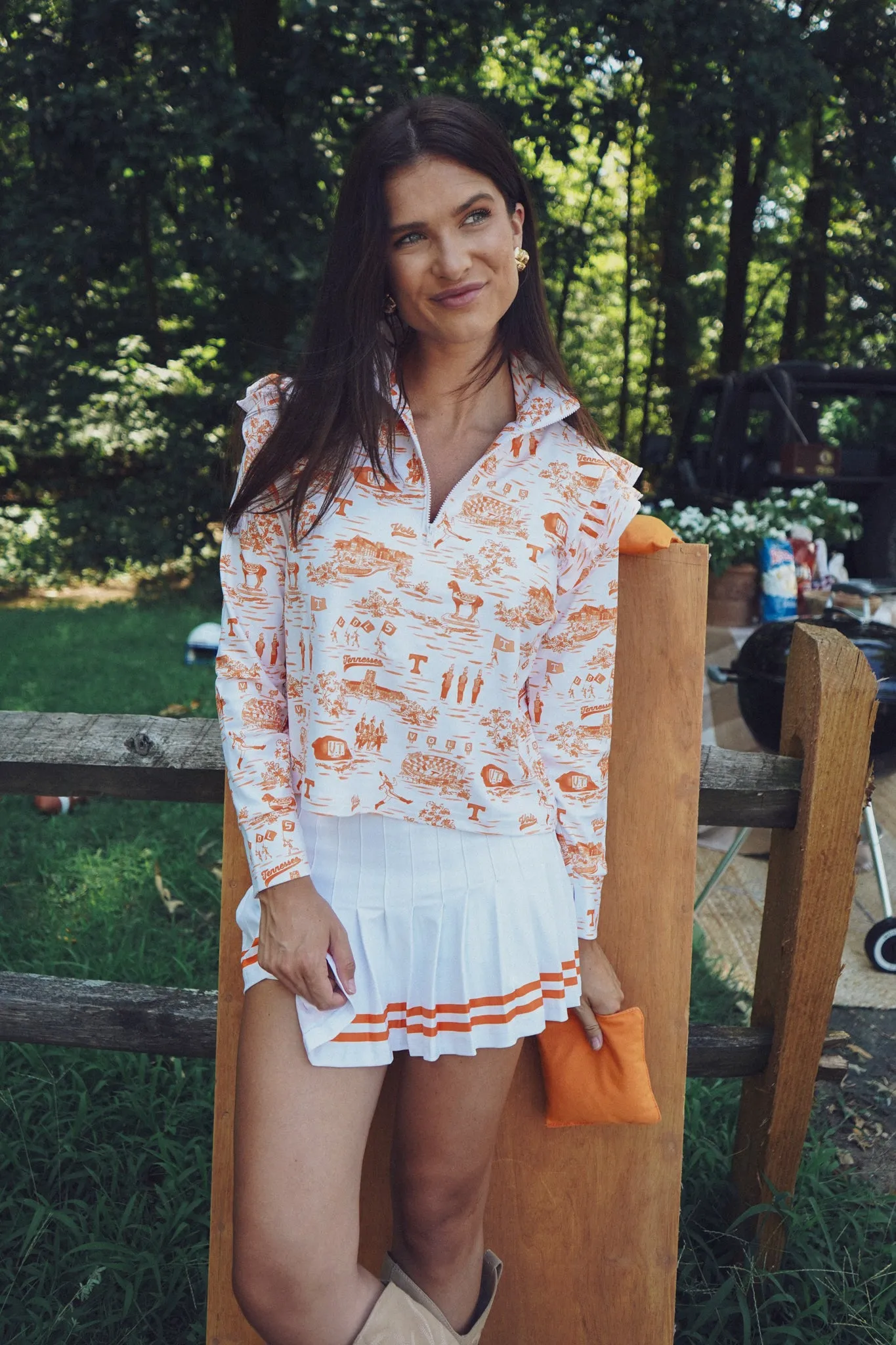 Tailgate Collection Grayson Top - Tennessee Toile