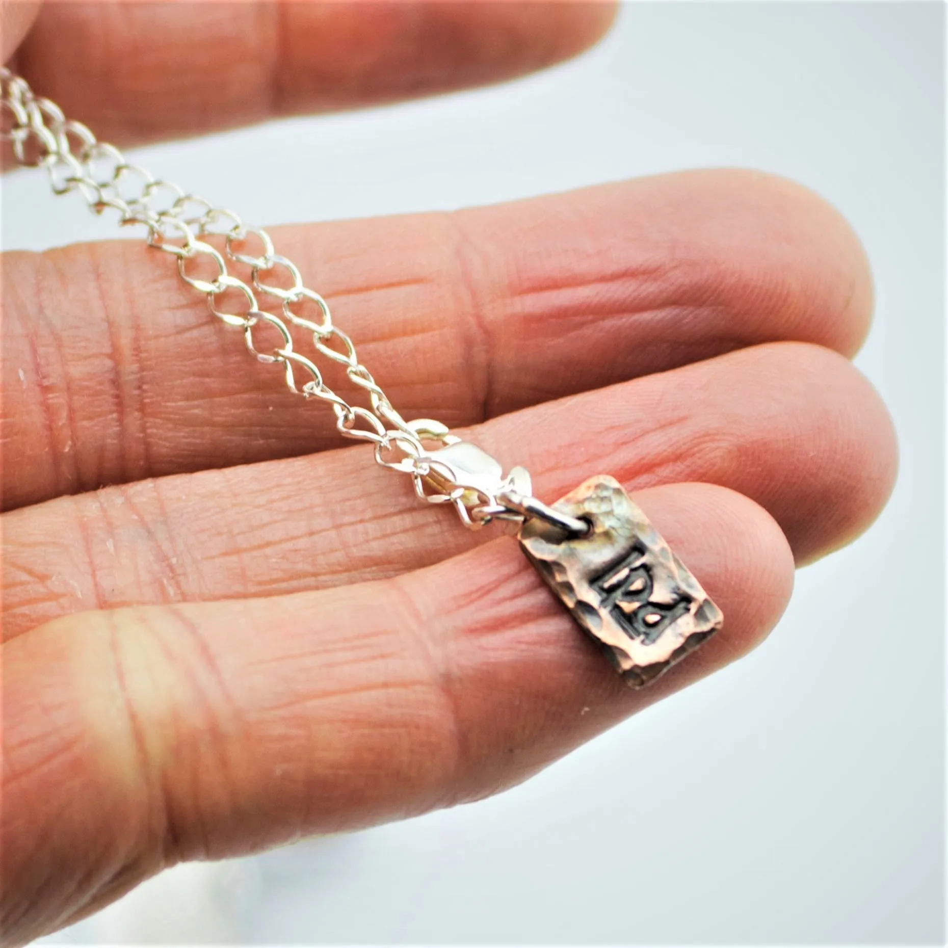 Teacher Necklace with Sterling Silver Heart, Bronze Wing and Custom Quote