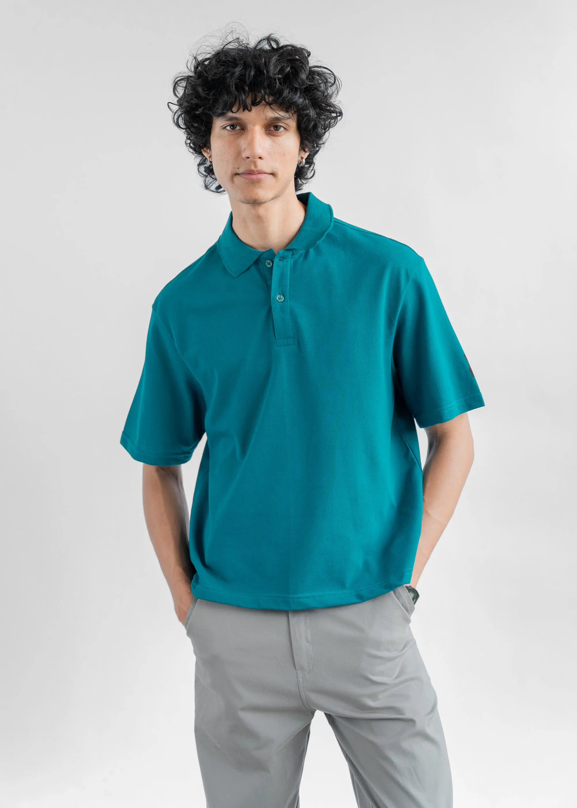 Teal — Cropped Polo