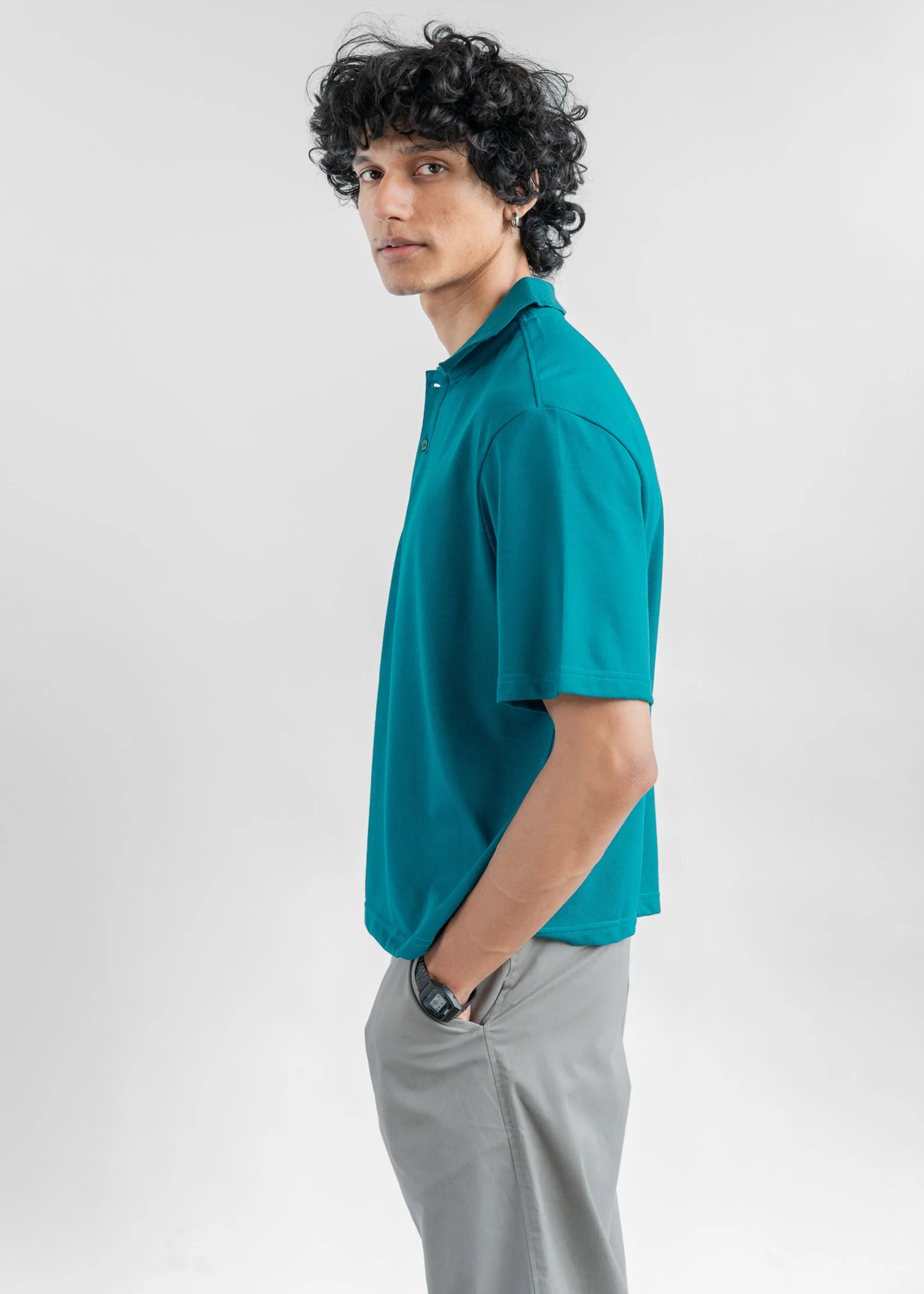 Teal — Cropped Polo