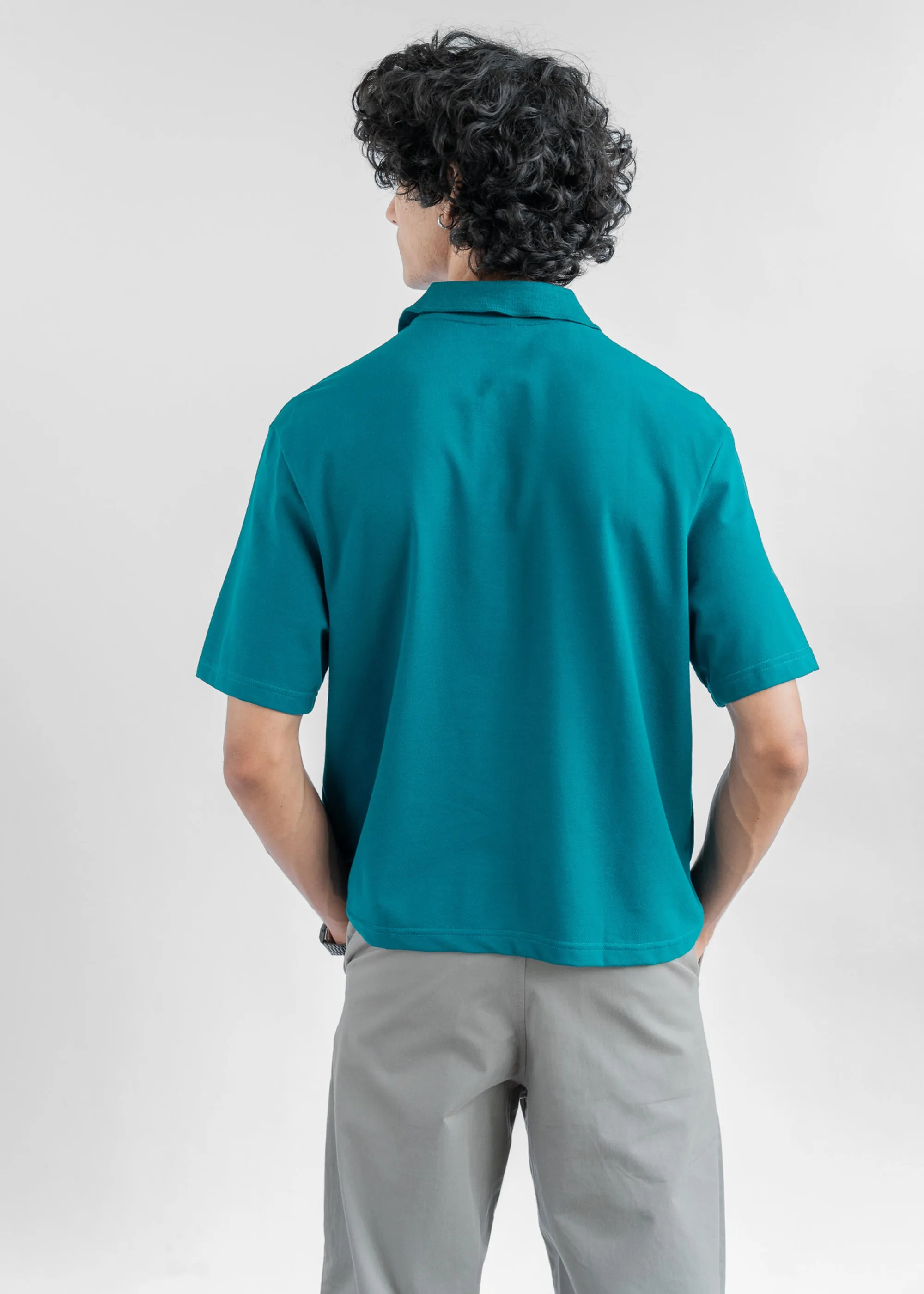 Teal — Cropped Polo
