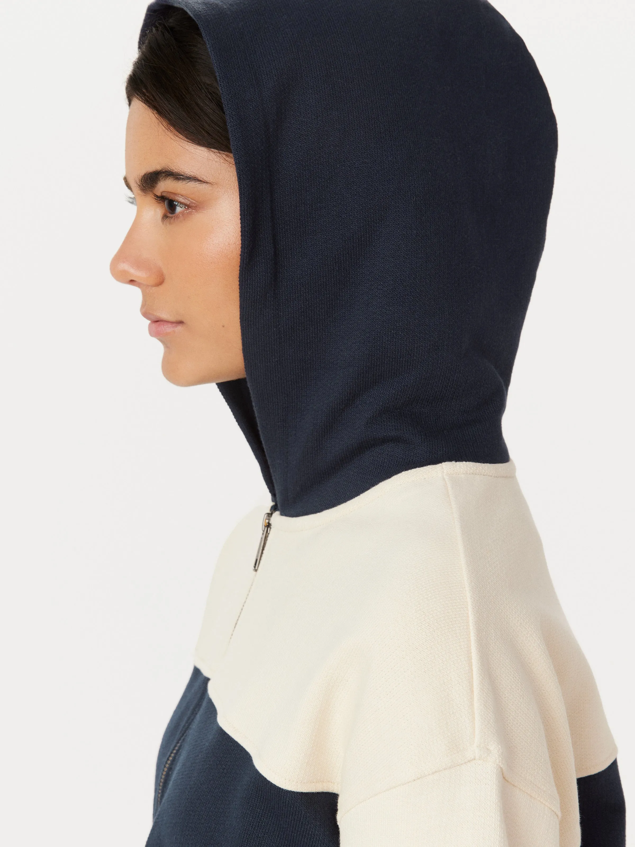 The Colourblock French Terry Hoodie in Space Blue