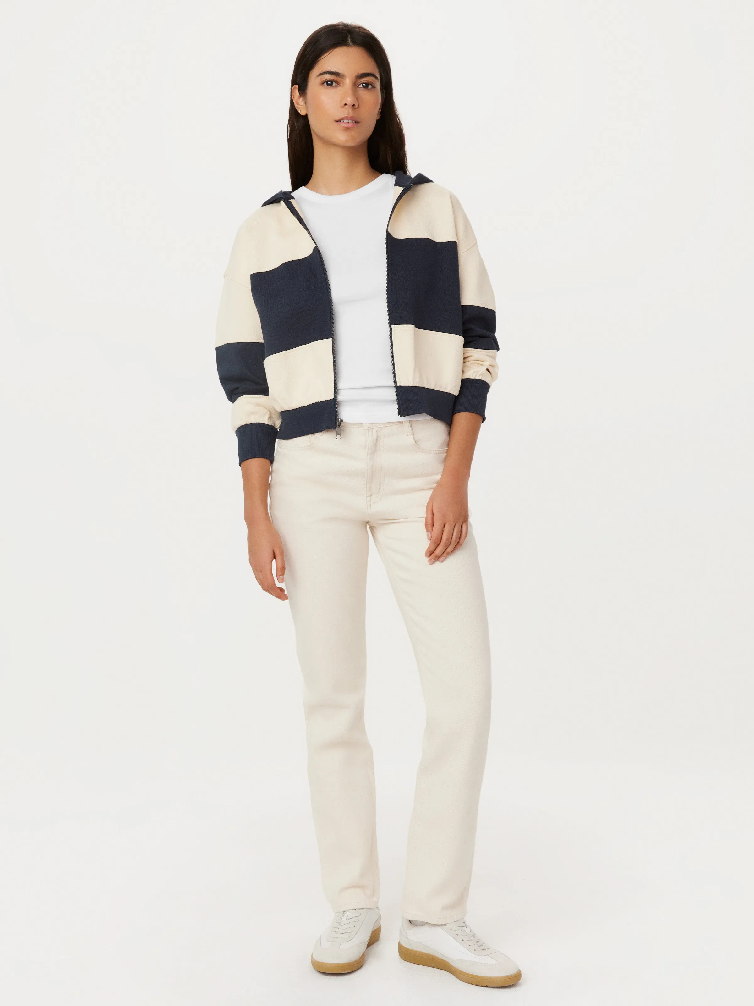 The Colourblock French Terry Hoodie in Space Blue