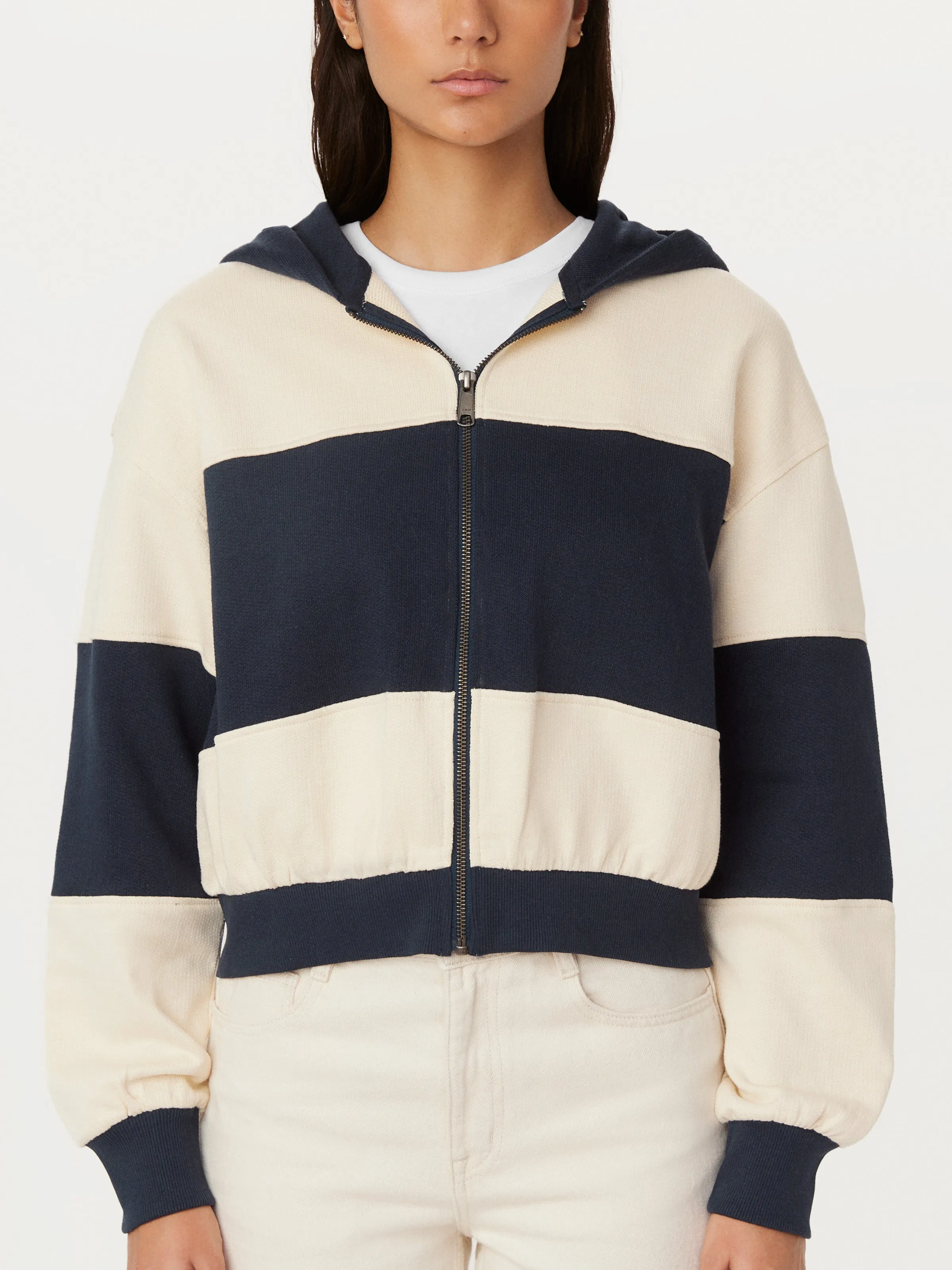 The Colourblock French Terry Hoodie in Space Blue