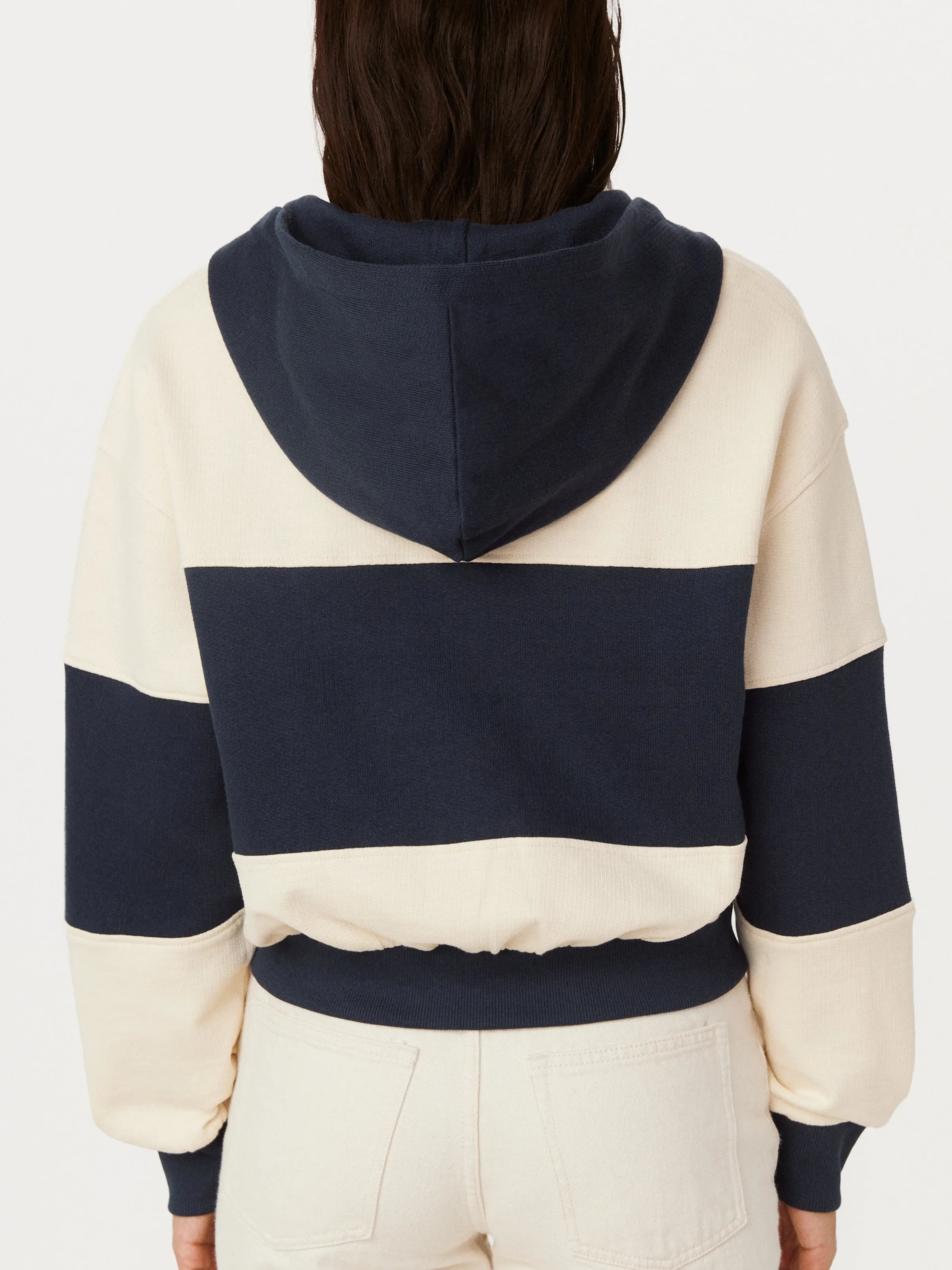 The Colourblock French Terry Hoodie in Space Blue