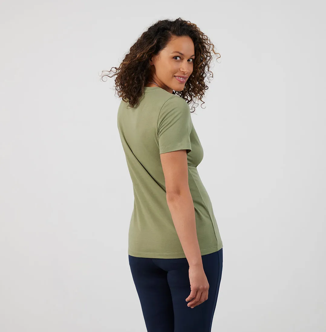 Threshold Crew Neck T-Shirt Petite Fit - Sage Green