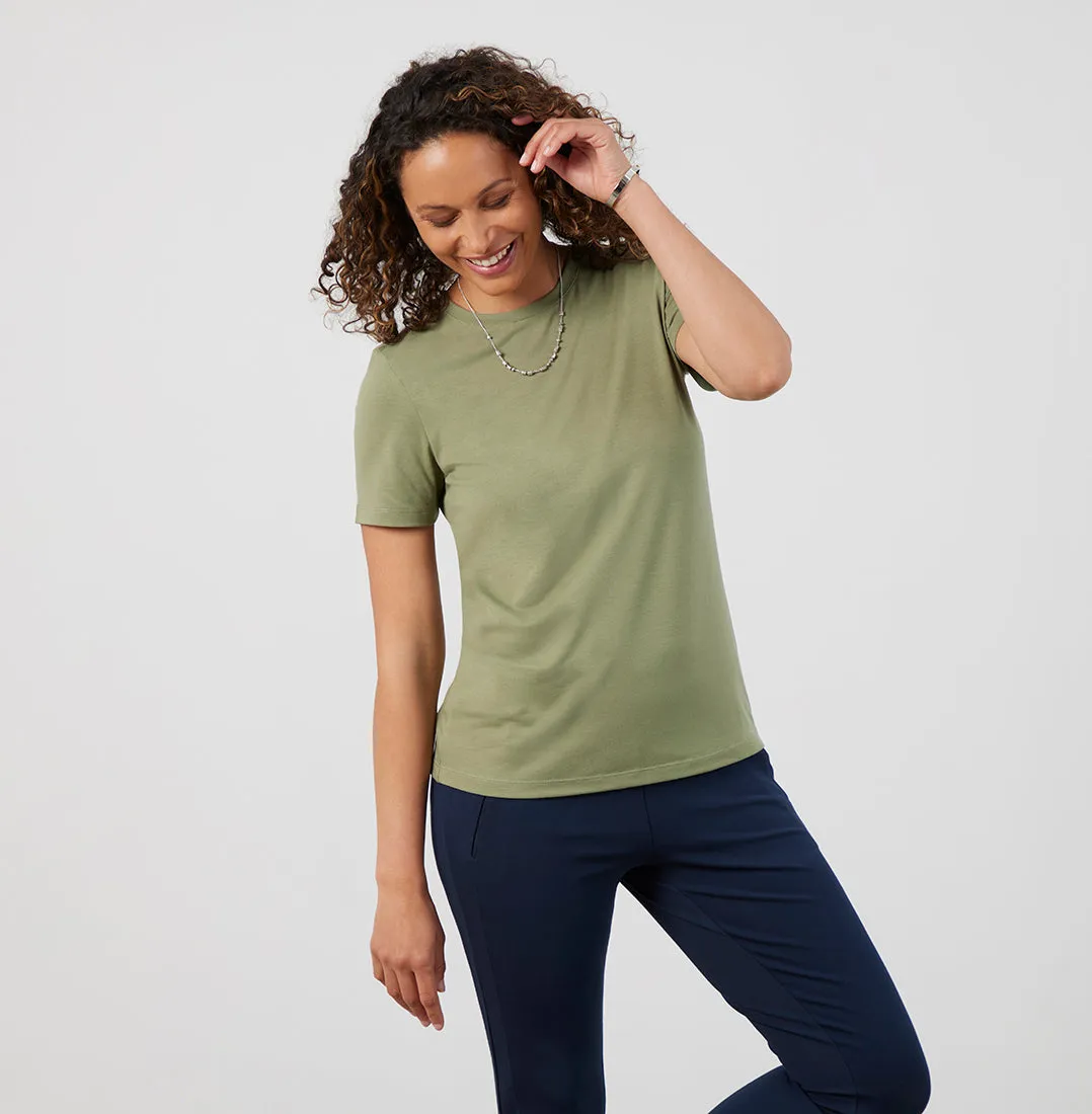 Threshold Crew Neck T-Shirt Petite Fit - Sage Green