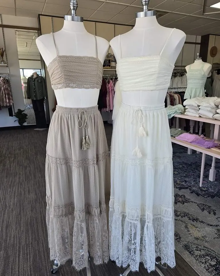 Vanilla Boho Skirt & Crop Top Set