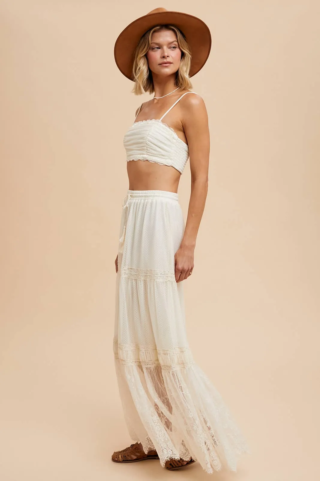 Vanilla Boho Skirt & Crop Top Set