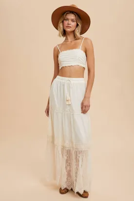Vanilla Boho Skirt & Crop Top Set