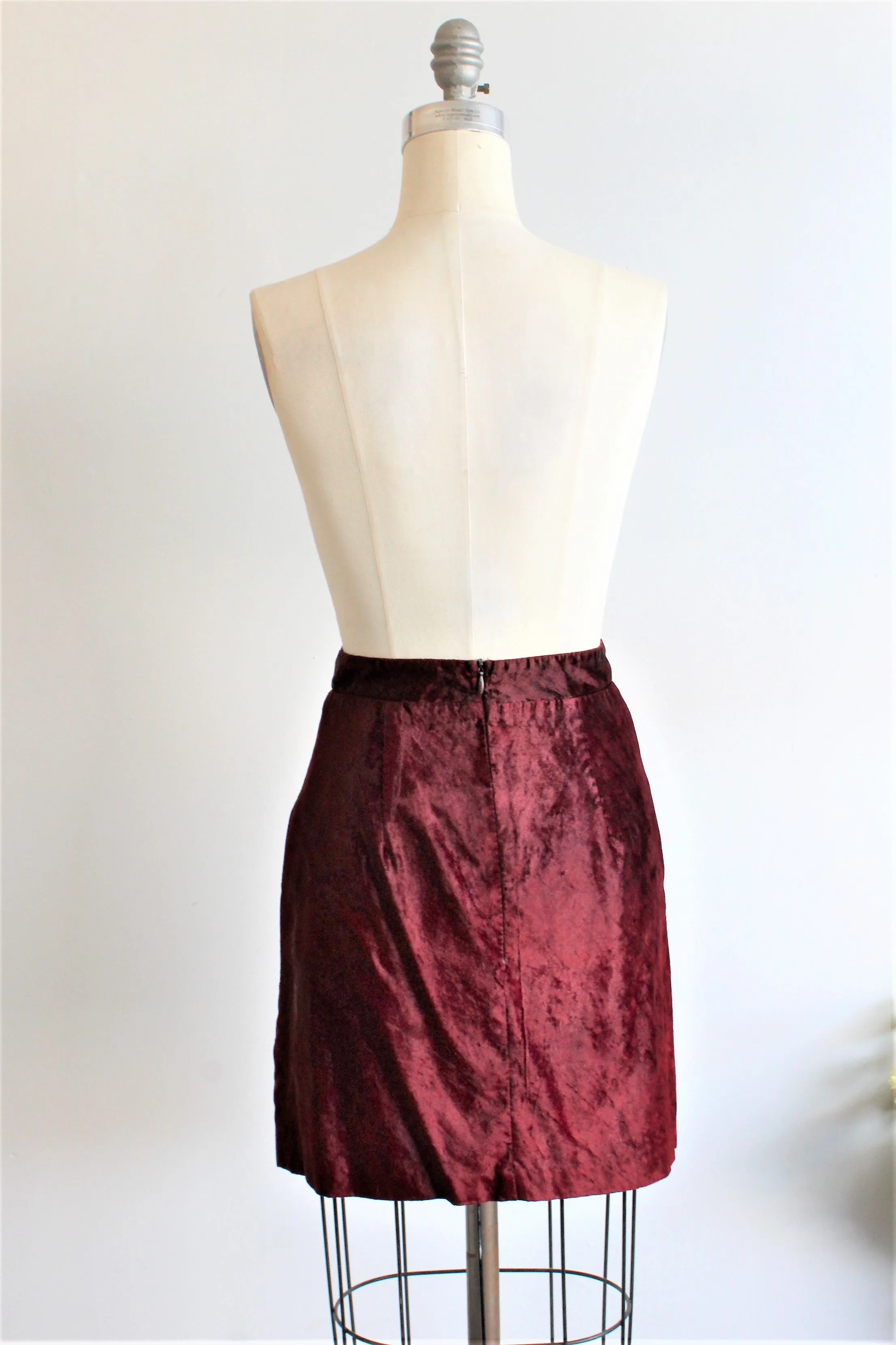 Vintage 1990s Red Velvet Mini Skirt by Rampage