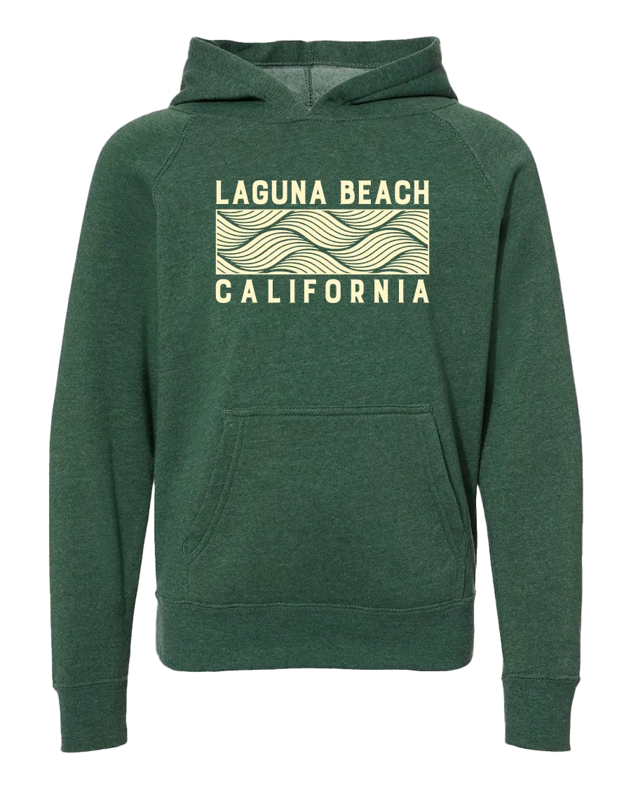 Wave Block Youth Hoodie - Moss