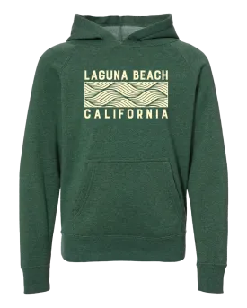 Wave Block Youth Hoodie - Moss