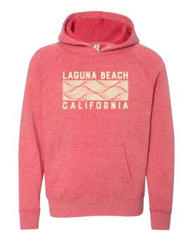 Wave Block Youth Hoodie - Pomegranate