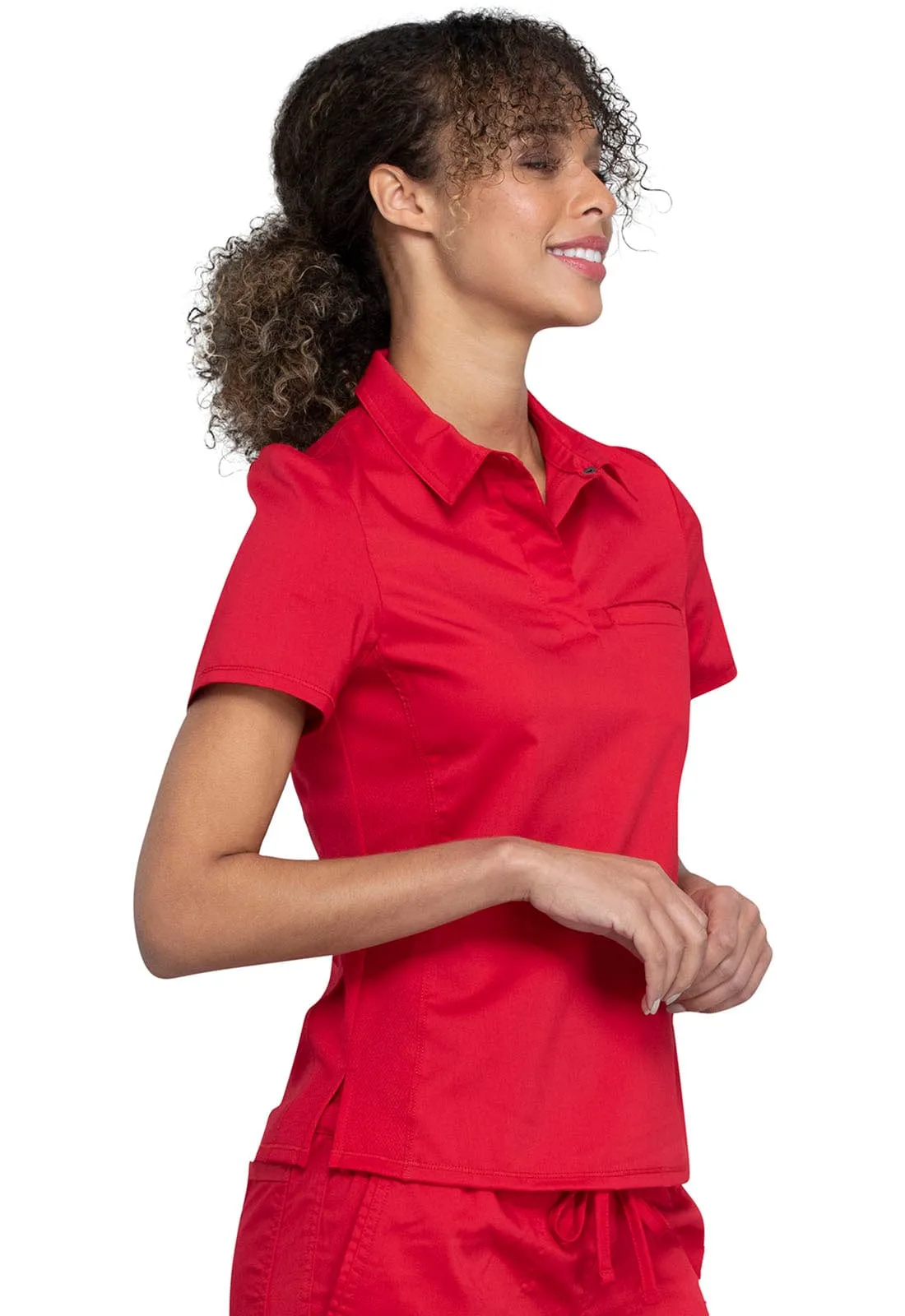 WW Revolution  Tuckable Snap Front Polo Shirt Red Large WW698