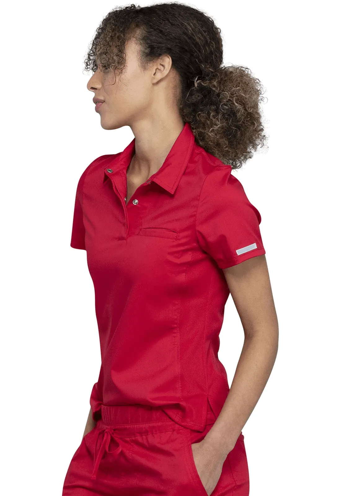 WW Revolution  Tuckable Snap Front Polo Shirt Red Large WW698